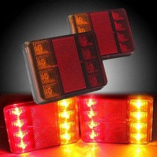 2 x 12v 8 LED Tail Lights Stop Indicator Car Trailer Truck