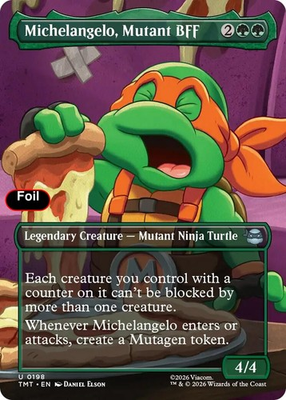 #ad Foil Michelangelo Mutant BFF Borderless 198 NM Teenage Mutant Ninja ... $2.49