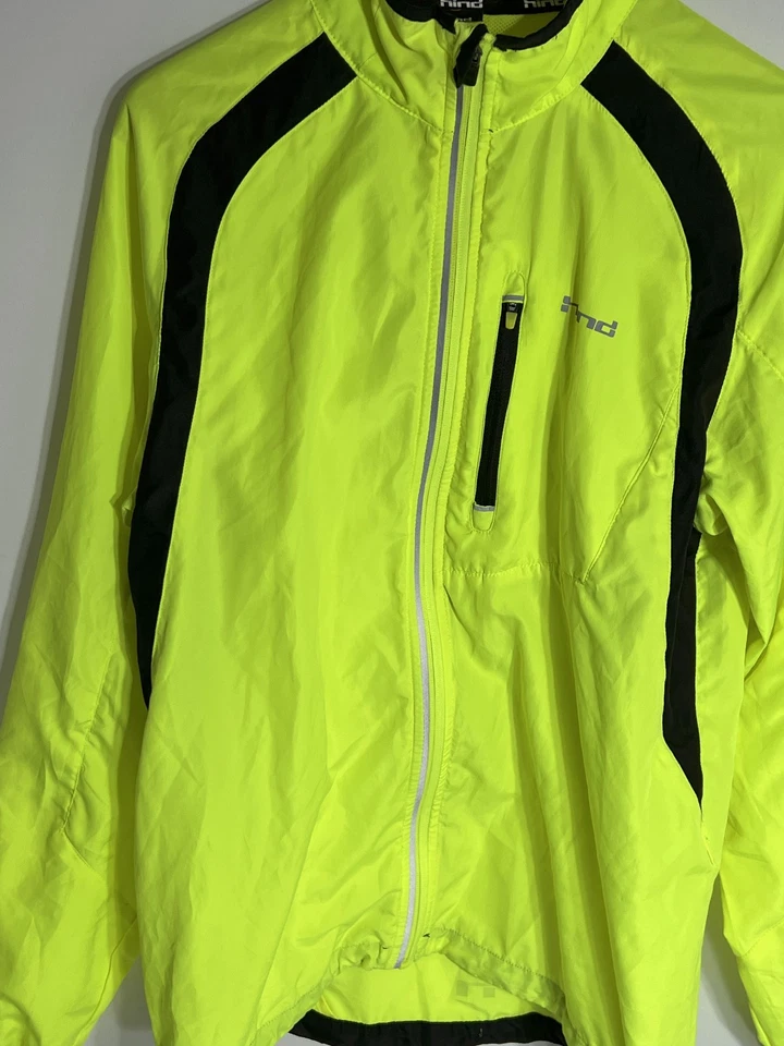 Hind Cycle Jacket High Viz Full Zip | Men's | Flou Yellow/Black | Medium | - Image 3 of 4