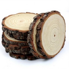Large Wood Slices for Centerpieces, Natural Rustic Wooden Rounds, 8-9 Inch, S...