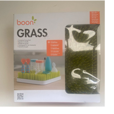 Boon Grass Baby Bottle Drying Rack Green White, Detachable Tray, Dishwasher Safe