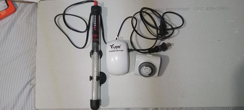 YUGE Aquarium Bundle YG-9001 Air Pump + H200 200W Heater + EHTM-012 24hr Timer