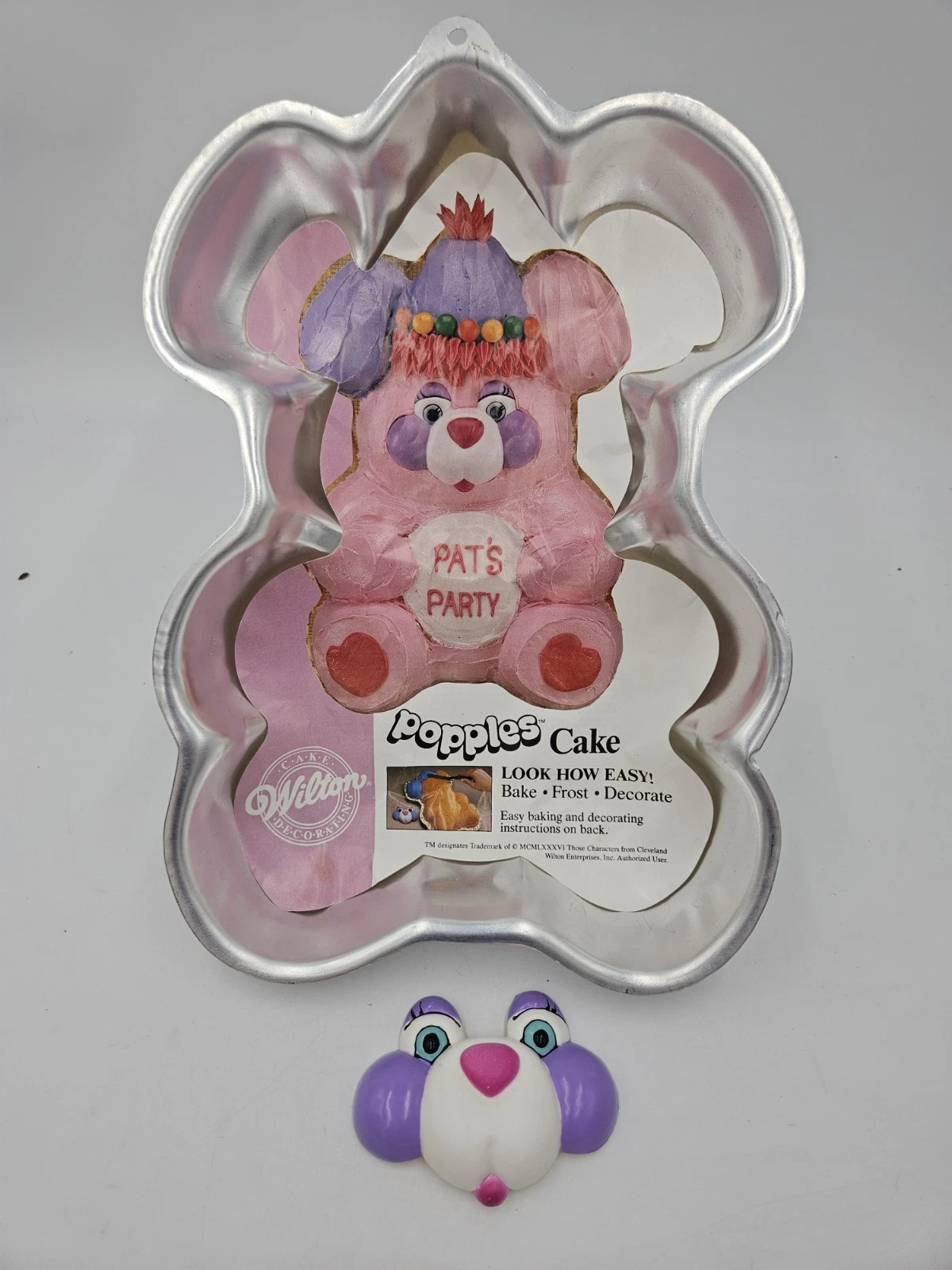 Vintage 1985 Wilton Popples Cake Pan w Original Instructions and Face 502-9406