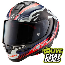 Alpinestars Supertech R10 - Team Black Carbon/Flo Red/Matt Blue - Includes Tinte