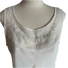 Vintage 90s Victoria's Secret Babydoll Sheer White Slip dress Fairy Core beaded