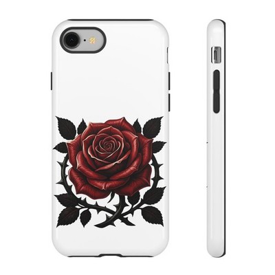 Red Rose with Thorns Tough Case | Phone Cover, Gothic Floral