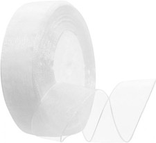 1 Inch 50 Yards Sheer Organza Ribbon Chiffon Fabric Ribbons for Gift Wrapping, P