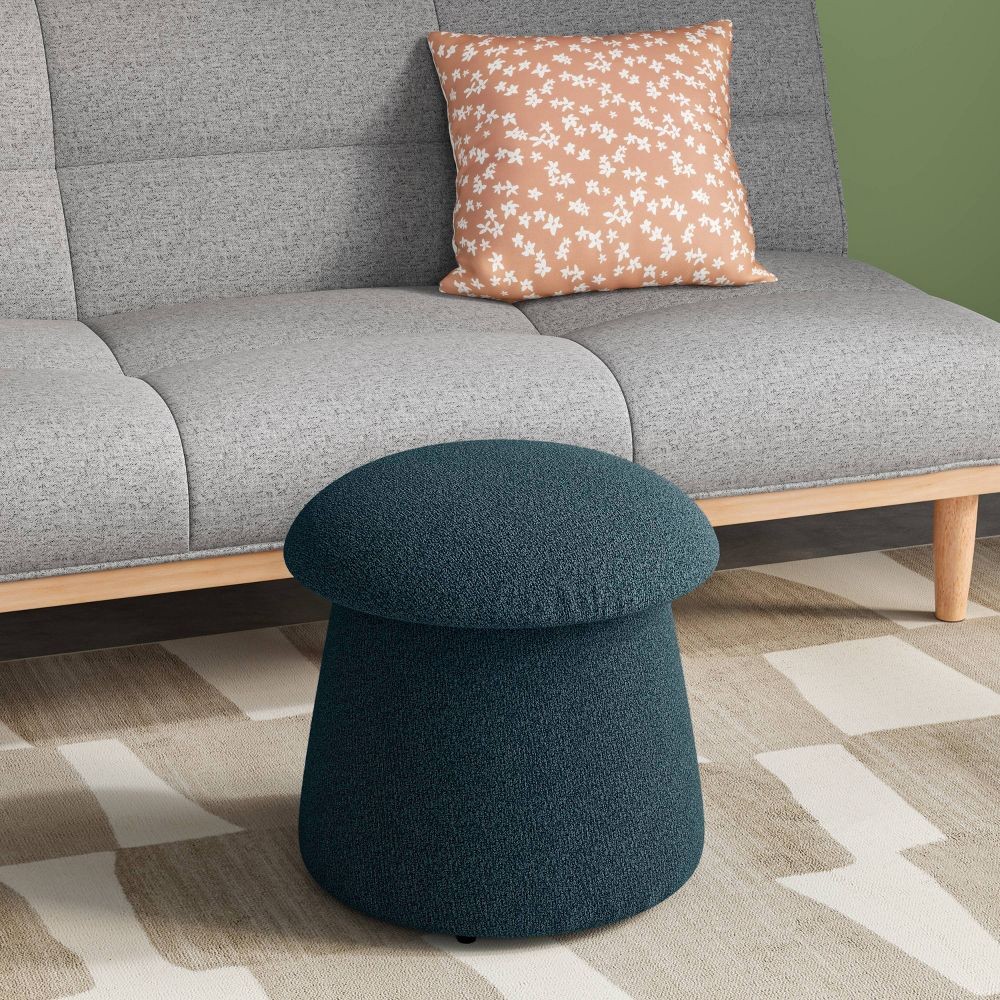 Mushroom Upholstered Storage Ottoman Blue Boucle - Room Essentials 8190₽