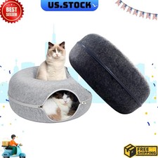 NEW Cat Tunnel Bed Peekaboo Cat Cave Detachable Washable Felt Donut Tunnel 24 In
