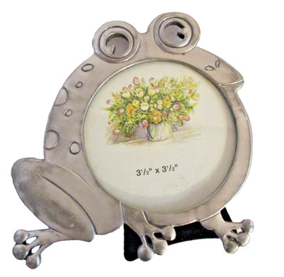 3.5x3.5 in Pewter Frog Picture Frame (SKU# 2654)