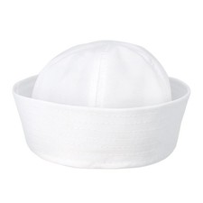Adult White Doughboy Navy SAILOR Fishing Marine Popeye Costume Hat Cap 58cm