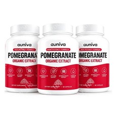 3Pack Auniva Pomegranate Extract Capsules, Natural Pomegranate Supplement