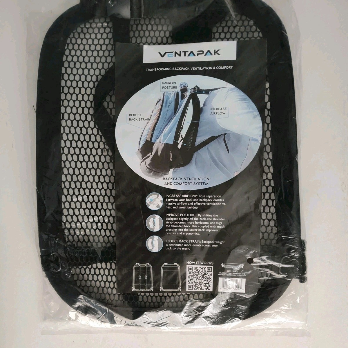Ventilation Backpack For Sweaty Back VentaPak Lightweight