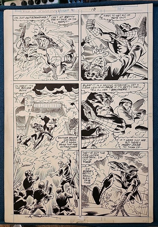 Web Of Spider-Man 1988 #41 Pg 10 Original Art Signed By Alex Saviuk Comic Art
