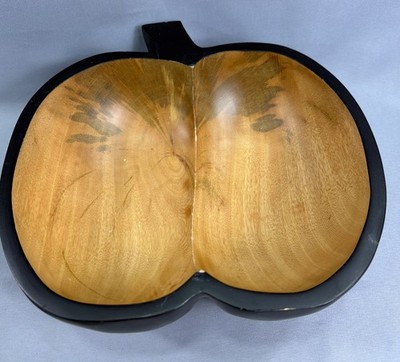 Well Equipped Kitchen Mango Wood Decorative Hand Carved Wood Serving Bowl Black