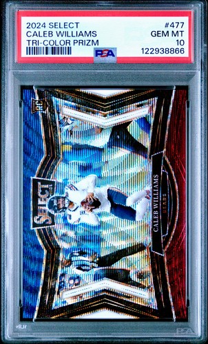 2024 Panini Select Caleb Williams #477 Tri-Color Prizm ROOKIE RC /99, PSA 10 GEM