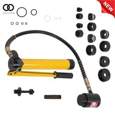10 Ton Hydraulic Knockout Hole Punch Driver Kit 1/2 to 2 inch with 6 Dies