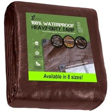 Tent Footprints Tarp Cover Brown/Silver Heavy Duty Thick Material Water 10x20