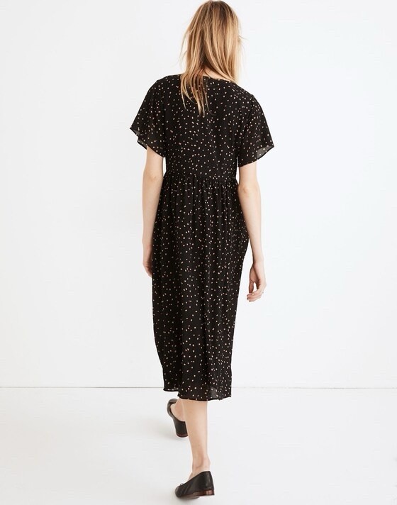Madewell Flutter Sleeve Button Front Chiffon Midi… - image 4