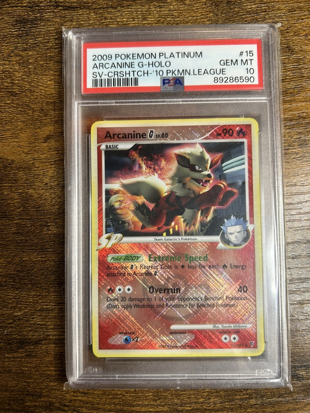 Pokemon Arcanine G League Promo 2009 Platinum Crosshatch Holo Card #15/147