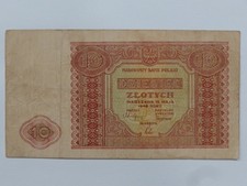 1946 POLAND NARODOWY BANK POLSKI DZIESIEC (10) ZLOTYCH PICK# 126 FINE MUST SEE!