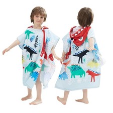 Kids Hooded Towel Bath Beach Soft Cotton Towels Boys Absorbent Pool Wrap with...