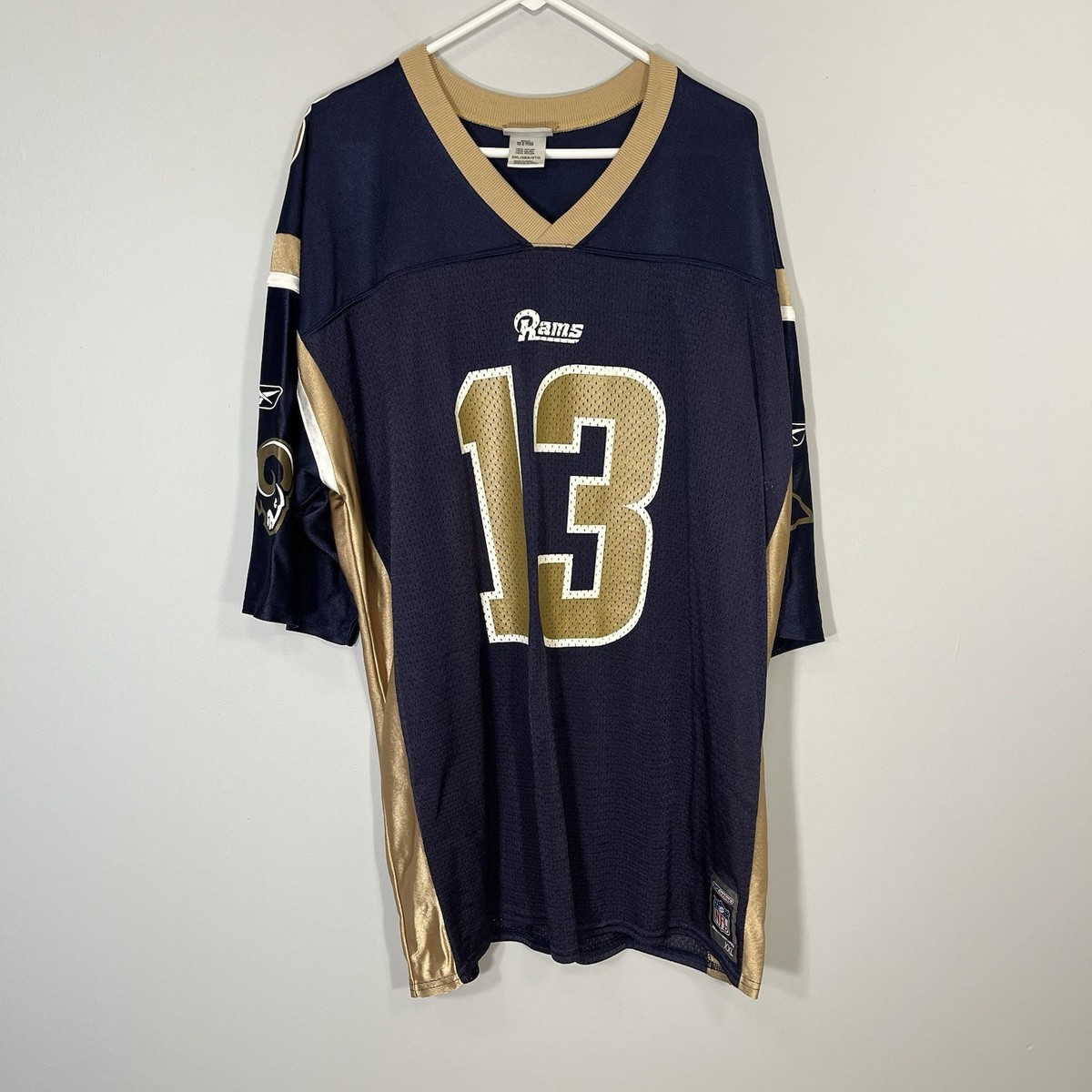VINTAGE St. Louis Rams Kurt Warner Jersey Mens XXL 2XL Blue Gold