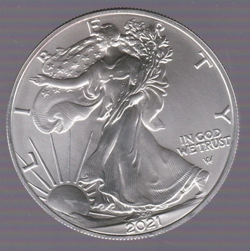 2021 Type 2   1 Oz Silver Eagle $1 BU