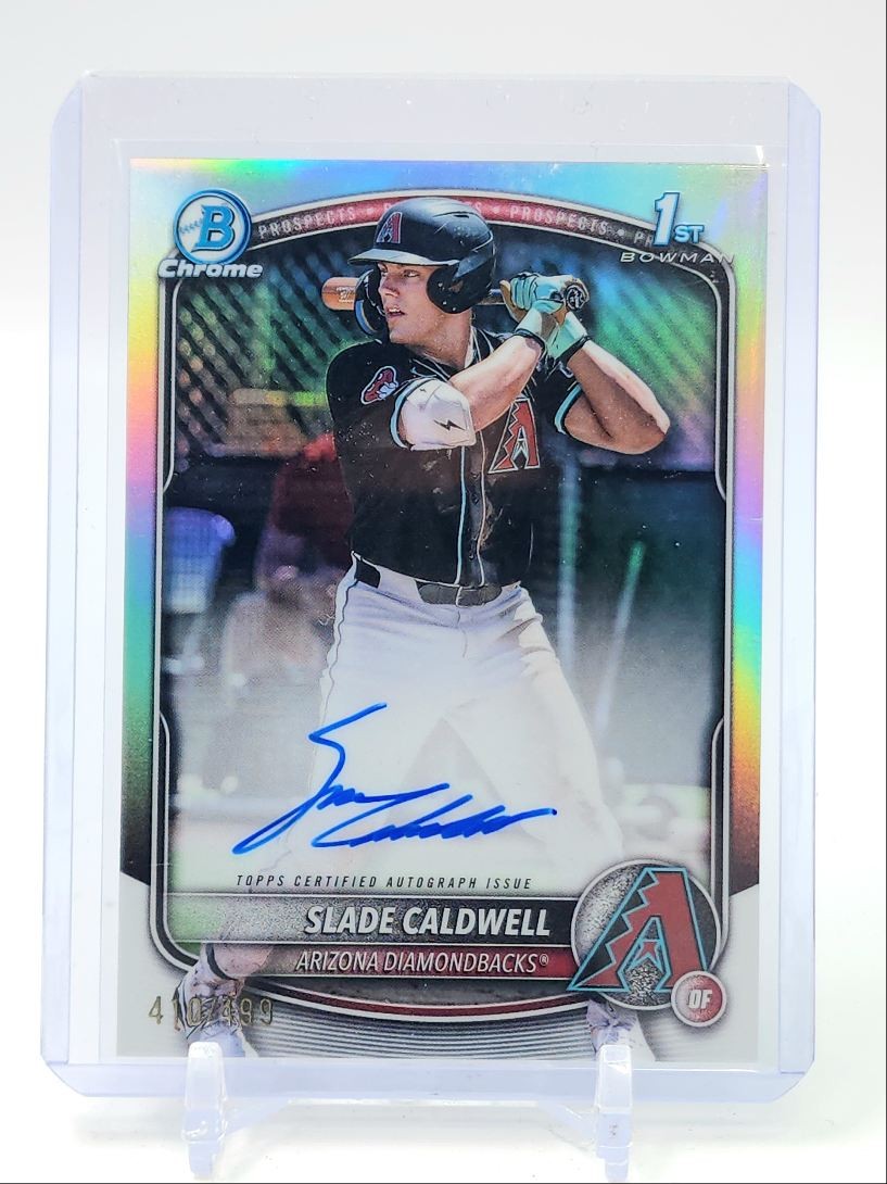 SLADE CALDWELL 2025 BOWMAN CHROME 1ST AUTOGRAPH REFRACTOR AUTO /499 Q2491
