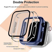 New Smart Watch Case with Tempered Glass Screen Protector 40mm 41mm 44mm 45mm
