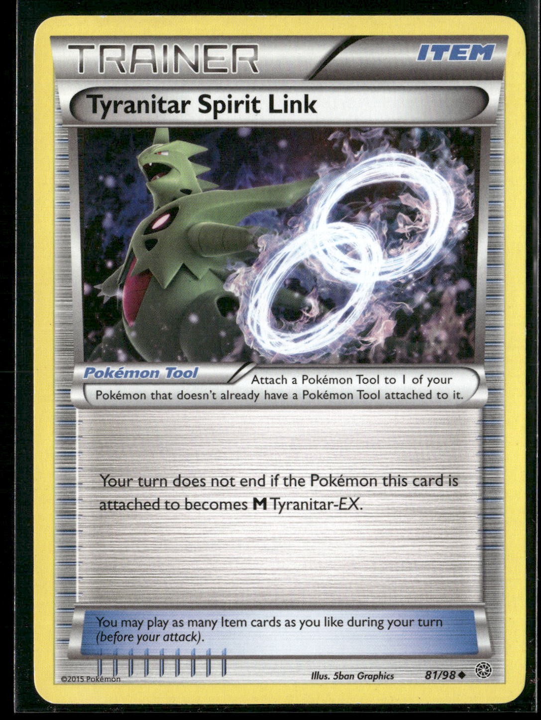 Tyranitar Spirit Link 81/98 Uncommon Ancient Origins Pokemon Heavily Played