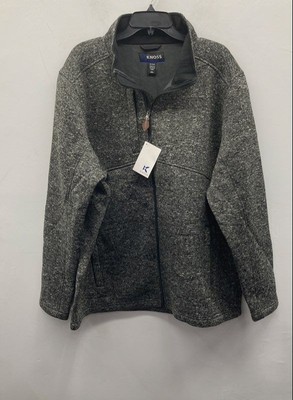 Knoss Gray Heathered Sweater Fleece Full Zip Jacket Men's 2XL NWT
