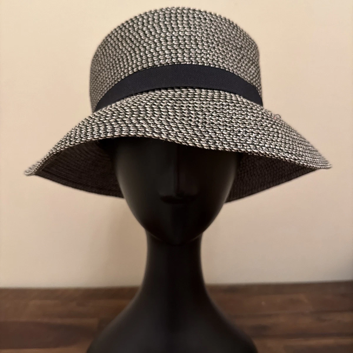 RENATO BALESTRA Faux Pearl Straw Visor Hat Wide Brim 1 Size S M L XL NWT Summer Straw Visor Hats for Women for sale | eBay main image 3