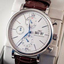 IWC Portofino Chronograph 2020 White Dial Box And Papers Ref IW391027 Warranty
