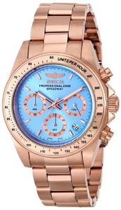Authentic Invicta Speedway Chronograph Blue Dial Rose Gold-plated Ladies Watch 16658