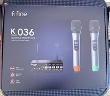 FIFINE UHF Dual Channel Wireless Handheld Microphone, Easy-to-use Karaoke K036