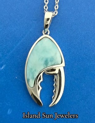 Alamea Krabbenkralle Anhänger, Sterlingsilber & Larimar