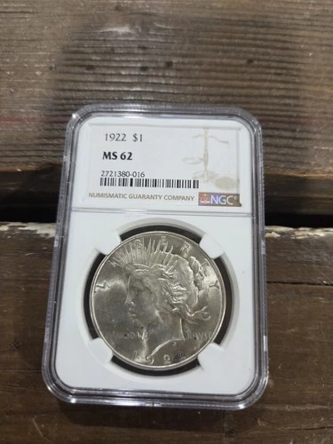 1922 NGC MS62 Peace Silver Dollar $1