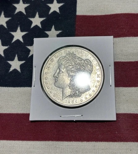 1884-S Morgan $1 Dollar Coin, 90% Silver, VF+ Condition