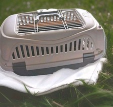 Whisker City Cat Carrier and Kennel - Front Load 22"W x 12"H x 12"D Gray Taupe