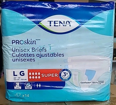 TENA ProSkin Unisex Adult Diapers with Tabs Maximum Absorbency Large 14 ct USA 