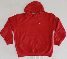 Vintage Y2K Silver Tag Red Nike Pullover Hoodie Sweatshirt Size XL