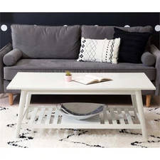 Pemberly Row Modern / Contemporary Wood Coffee Table in White
