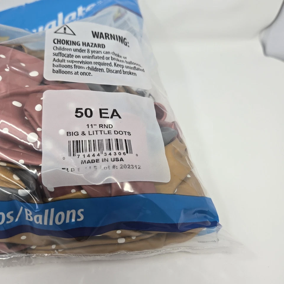 Globos 50pk Qualatex 11" Redondos Multicolor Látex "Grandes y Pequeños Puntos" Nuevos Foto 4 de 4