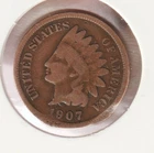 US Rare Old West 1907 Indian Head Penny Coin American Collection Shield Cent USA