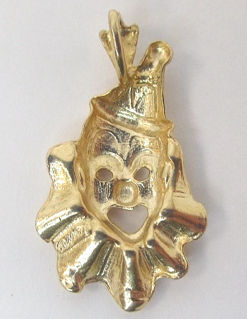 Colgante Happy Clown vintage de oro amarillo de 14k Foto 2 de 4