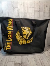 Disney The Lion King Black Broadway Musical Zip Tote Bag w/ tags & Program Book