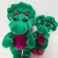 Vintage 1993 Baby Bop Plush Stuffed Toy Barney Friends Green Lot of 2