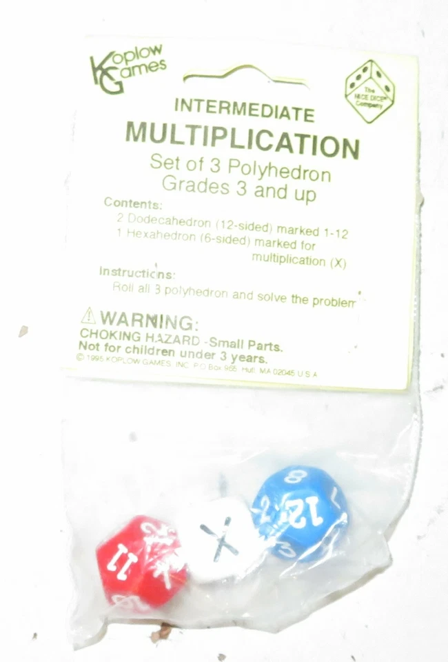 Koplow Games NUEVO Pack Vintage 3 Juego de Dados Matemáticos Multiplicación Intermedia Foto 2 de 4