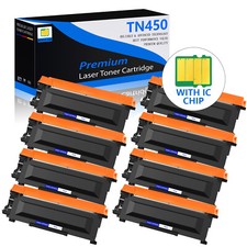 8PK TN450 Black Toner Cartridge for Brother TN-450 HL-2240D HL-2242D HL-2250DN